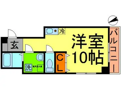 チアフルコート(ワンルーム/2階)の間取り写真