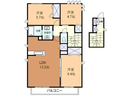 ベルクレスト(3LDK/2階)の間取り写真