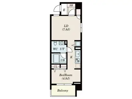 ヴァリエ東別院(1LDK/9階)の間取り写真