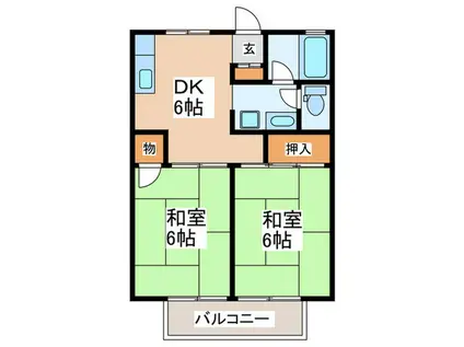 メゾン吉津(2DK/2階)の間取り写真