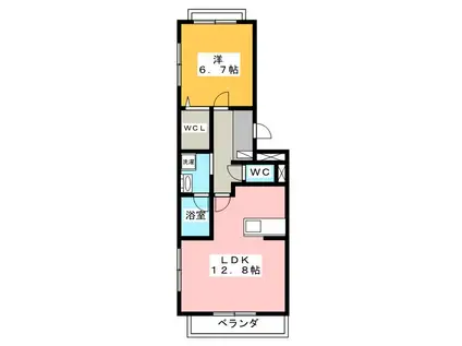 アビタシオン プリュム(1LDK/3階)の間取り写真