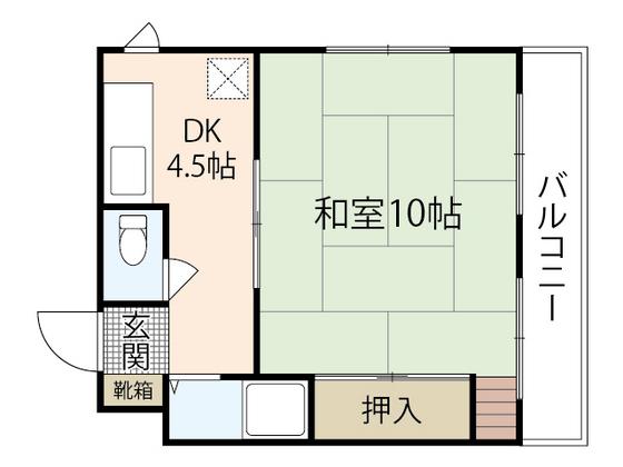 チェリータケタ(1DK/3階)の間取り写真