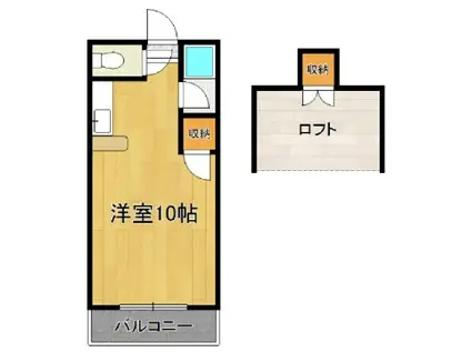 ウィング山愛(ワンルーム/2階)の間取り写真