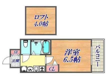 エステムコート神戸県庁前Ⅲフィエルテ(1K/2階)の間取り写真
