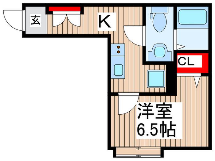 KS BASE 夏見(1K/1階)の間取り写真