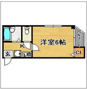 メゾンフルール(1K/4階)の間取り写真