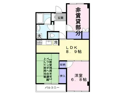 ウイング(2DK/3階)の間取り写真