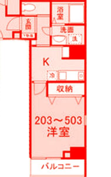 EARTH浅間町(1K/4階)の間取り写真