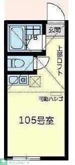 末吉ベルティーニ(ワンルーム/1階)の間取り写真