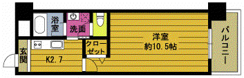 ガーデンハウス顕徳(1K/3階)の間取り写真