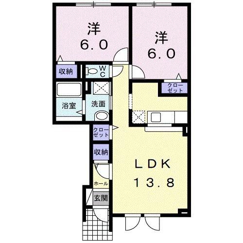 BELLE MAISON(2LDK/1階)の間取り写真