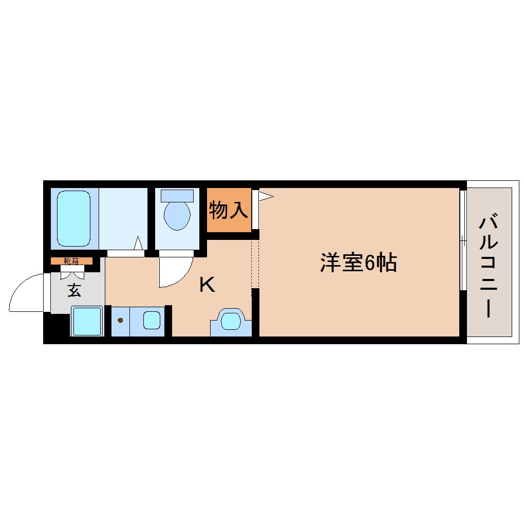 ソレジオ(1K/2階)の間取り写真