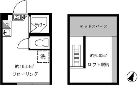 フェリスムーン(ワンルーム/2階)の間取り写真