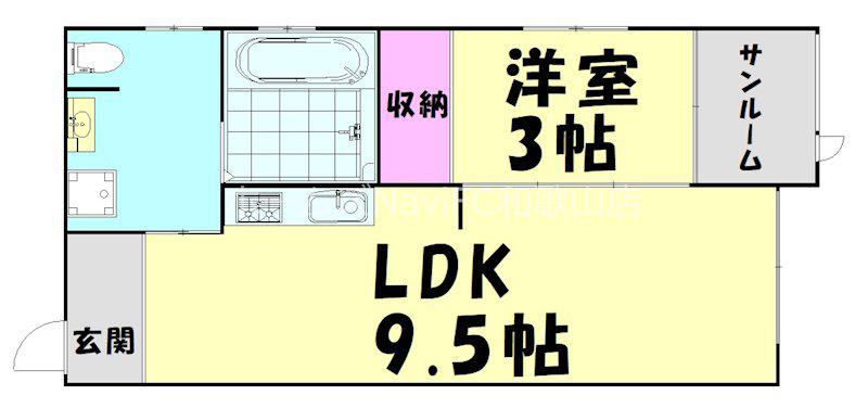 KOYA 430(1LDK/1階)の間取り写真
