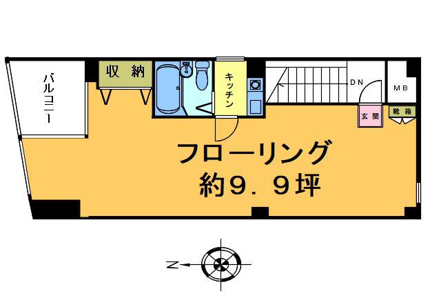 伊豆栄ビル(ワンルーム/4階)の間取り写真