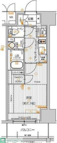 エスリード栄ル・クール(1K/2階)の間取り写真