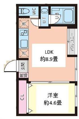 BASECAMP浜田山(1LDK/4階)の間取り写真