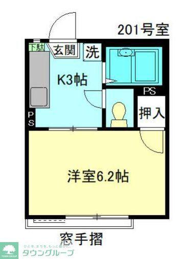ハイツ桜台A棟(1K/2階)の間取り写真