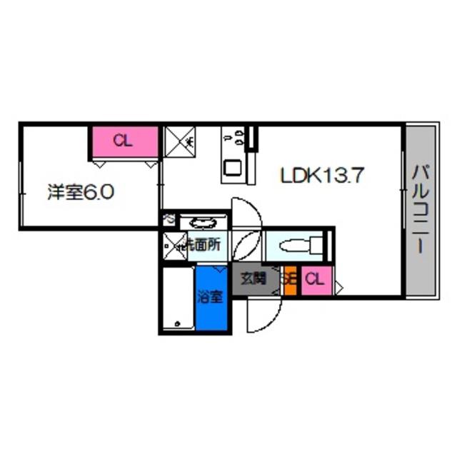 ゆいまーる にこ(1LDK/2階)の間取り写真