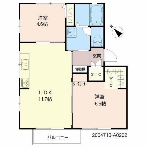 スターハイツ A棟(2LDK/2階)の間取り写真
