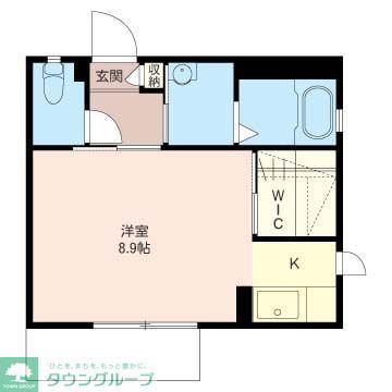 フレア上平塚III(ワンルーム/2階)の間取り写真