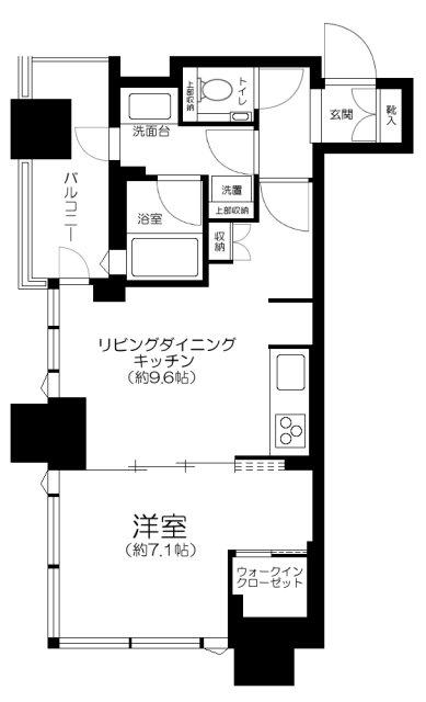 シティタワー武蔵小山(1LDK/18階)の間取り写真