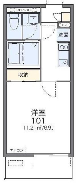レオネクスト藤仁 並木(1K/2階)の間取り写真