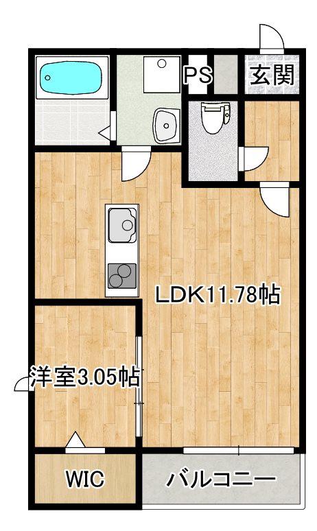 THE NOBLES秋葉町(1LDK/2階)の間取り写真