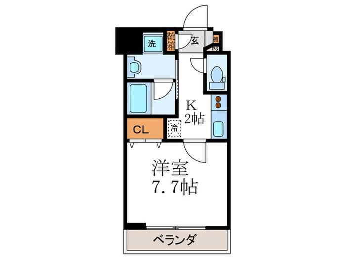 アスヴェル京都西陣(1K/3階)の間取り写真
