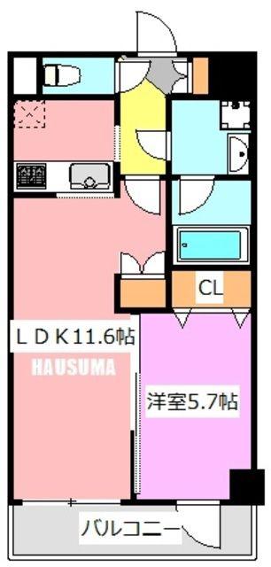 GENOVIA 王子神谷 SKYGARDEN(1LDK/4階)の間取り写真