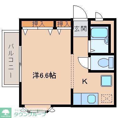 フレーシア(1K/1階)の間取り写真