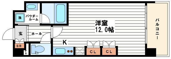KDXレジデンス本町橋(ワンルーム/7階)の間取り写真