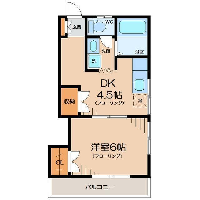 第2大しま荘(1DK/1階)の間取り写真