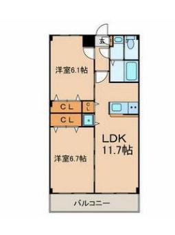 セフィール瑞江(2LDK/1階)の間取り写真