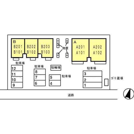 ラヴィアンローズB棟(1LDK/2階)の間取り写真
