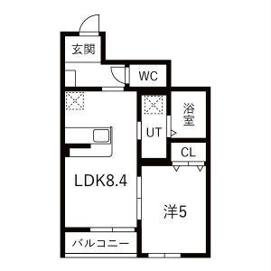 GRAN CLASS V(1LDK/1階)の間取り写真