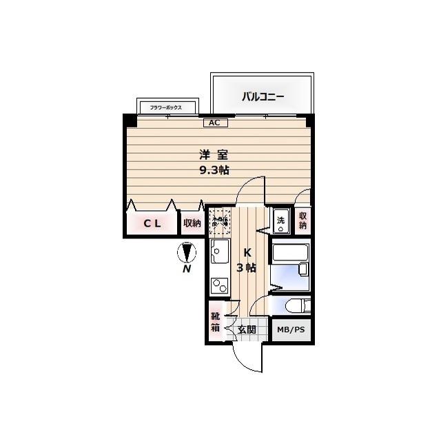 ハレイ中野(1K/3階)の間取り写真