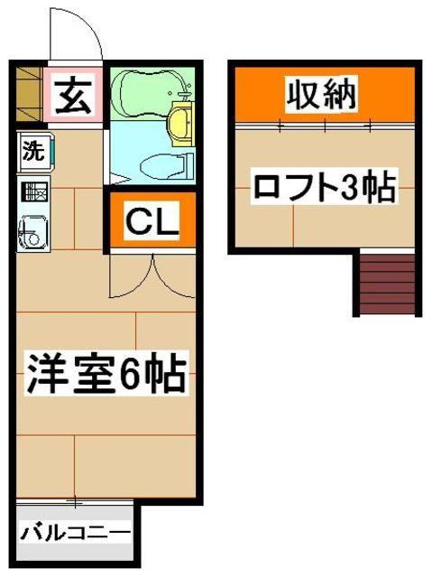エトワール(ワンルーム/1階)の間取り写真