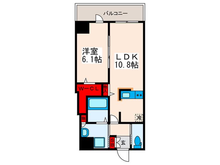 メゾン TADO(1LDK/8階)の間取り写真