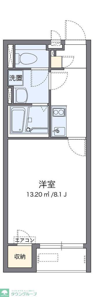 レオネクストレーブウィン(1K/1階)の間取り写真