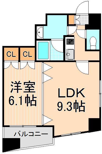 エスティメゾン浅草駒形(1LDK/8階)の間取り写真