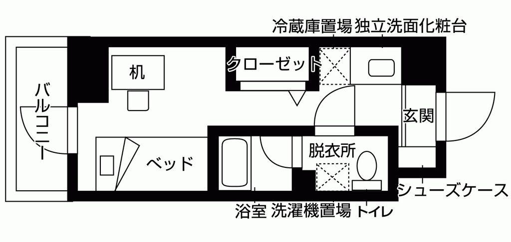リビオセゾン亀有(ワンルーム/4階)の間取り写真