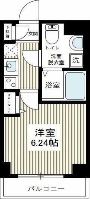HYS YOKOHAMA LIGARE(1K/2階)の間取り写真