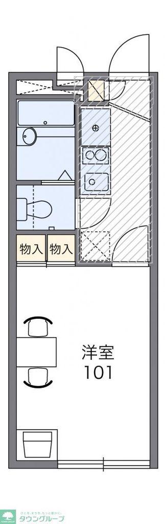 レオパレスかすみ(1K/1階)の間取り写真