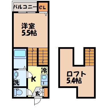 MODERN PALAZZO 西時津A棟(1SK/1階)の間取り写真