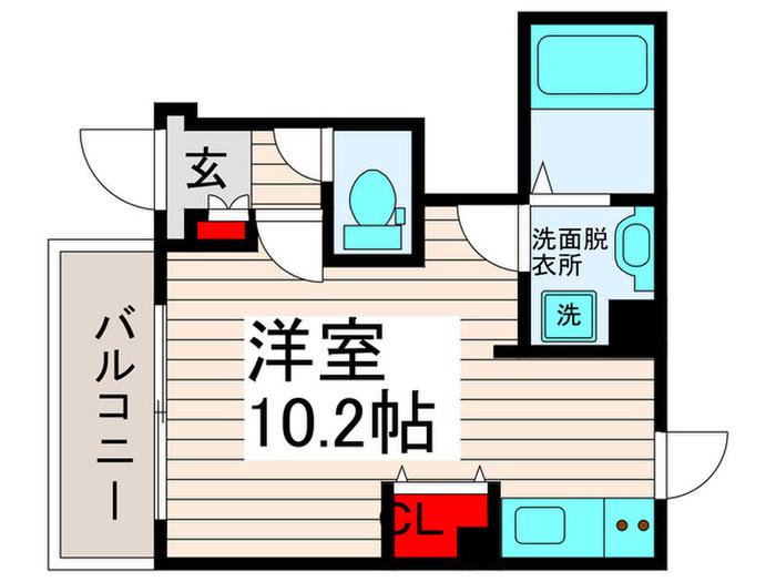カレント 六笠(ワンルーム/1階)の間取り写真