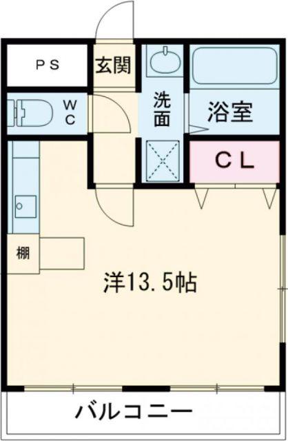 グランドール姫路(ワンルーム/4階)の間取り写真