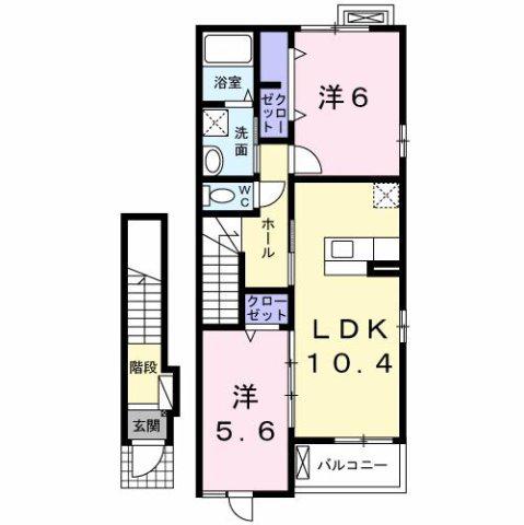 セレーノ(2LDK/2階)の間取り写真
