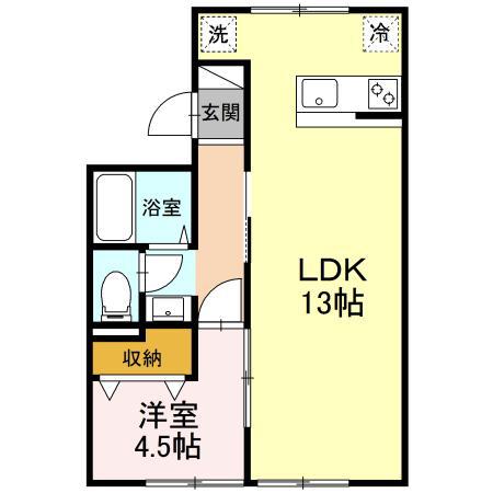 ハイツジュネス(1LDK/1階)の間取り写真