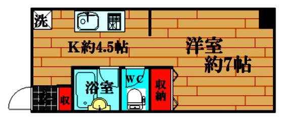 STSビル(1K/4階)の間取り写真